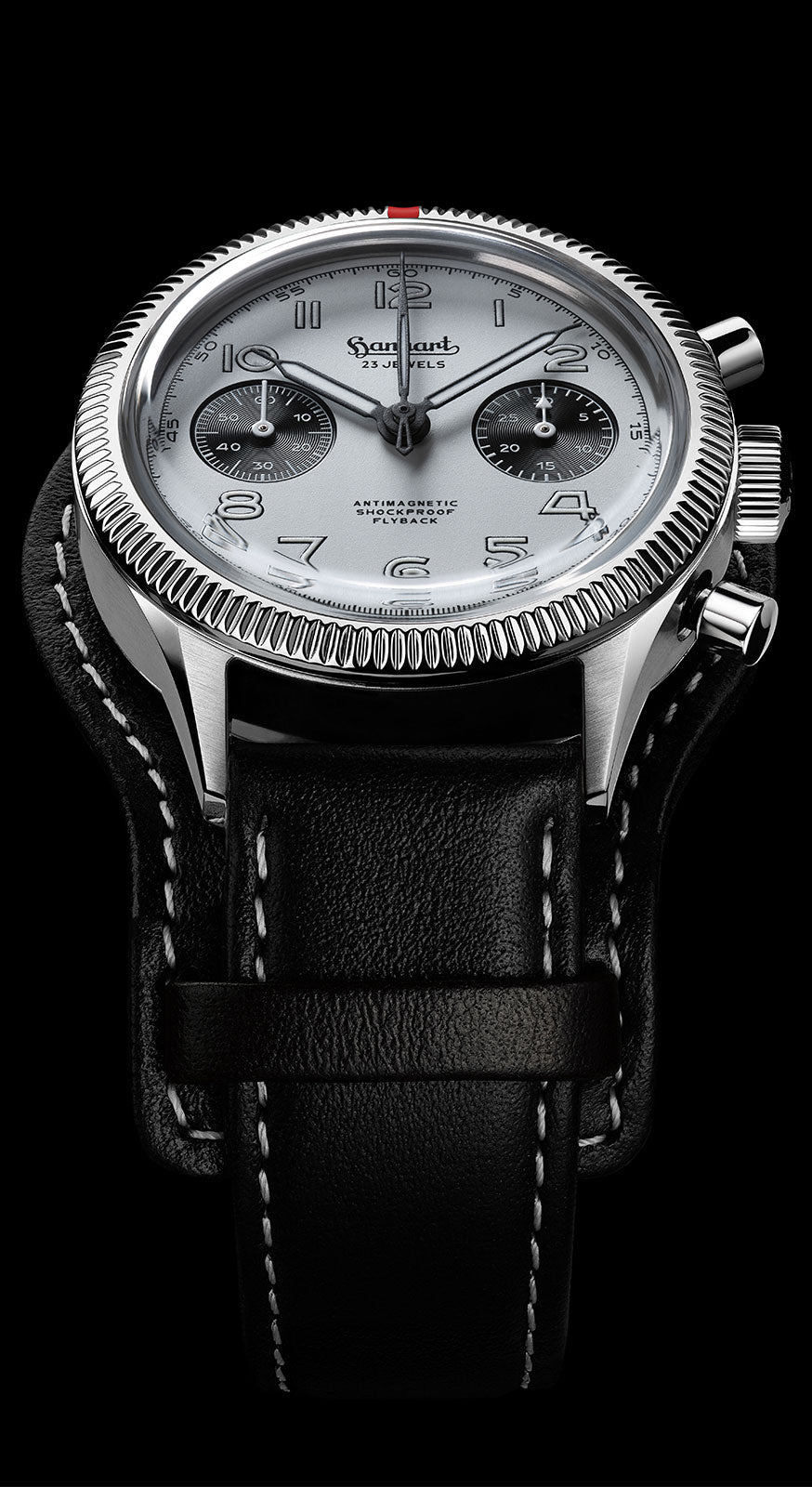 Hanhart 417 ES 1954 Flyback Panda, 39 mm