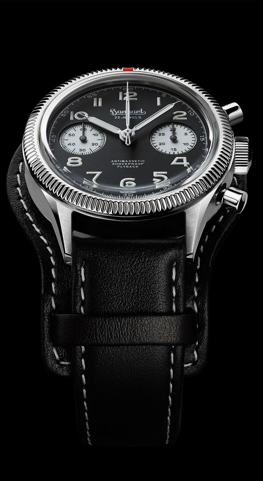 Hanhart 417 ES 1954 Flyback Reverse Panda, 39 mm