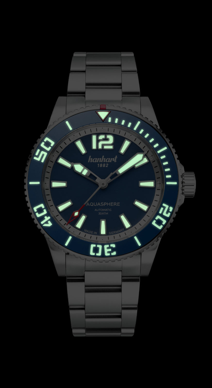 Hanhart Aquasphere FreeFall Blue, 42mm (steel bracelet )