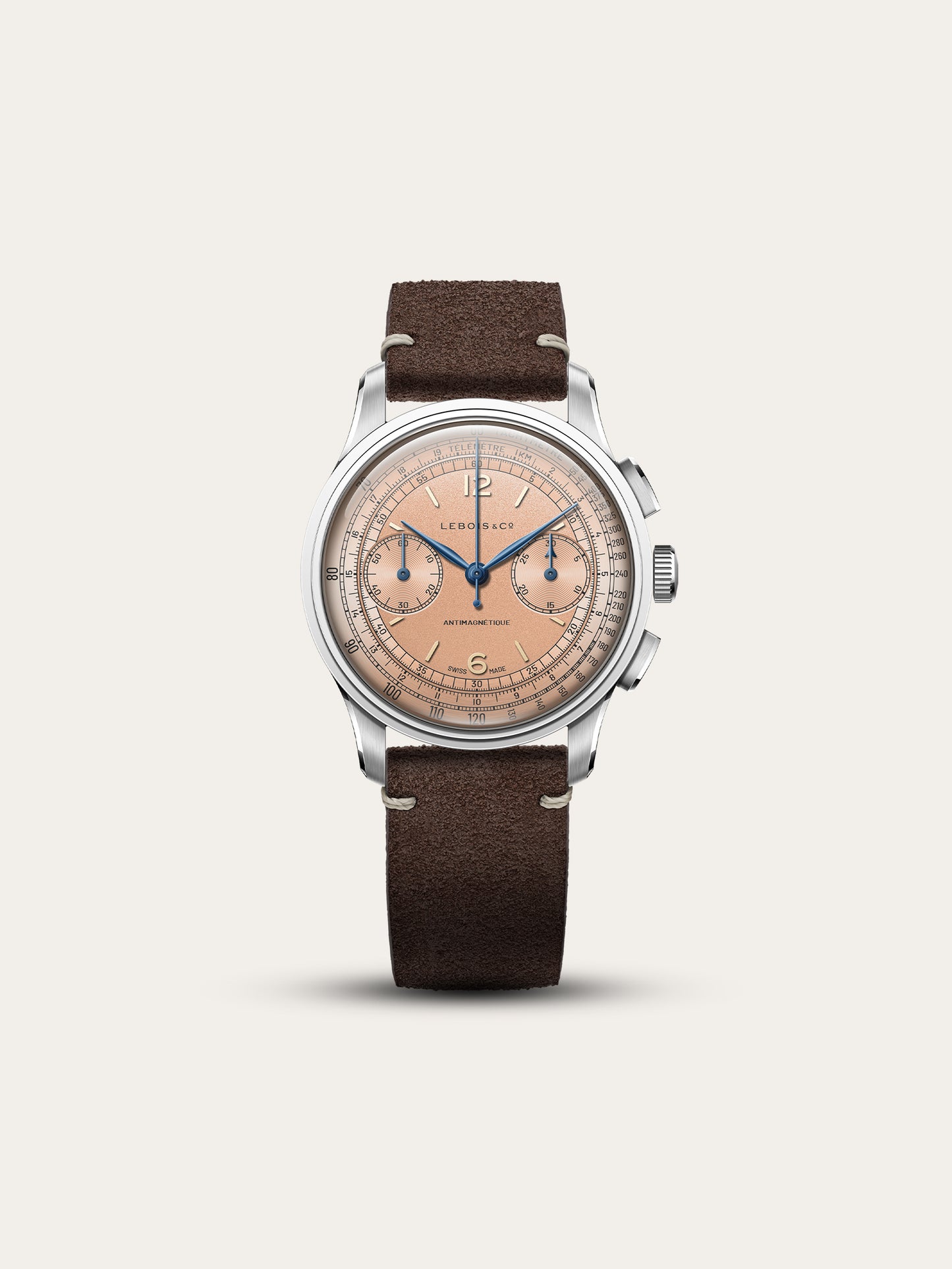 Lebois & Co. Heritage Chronograph Hickory Brown Suede