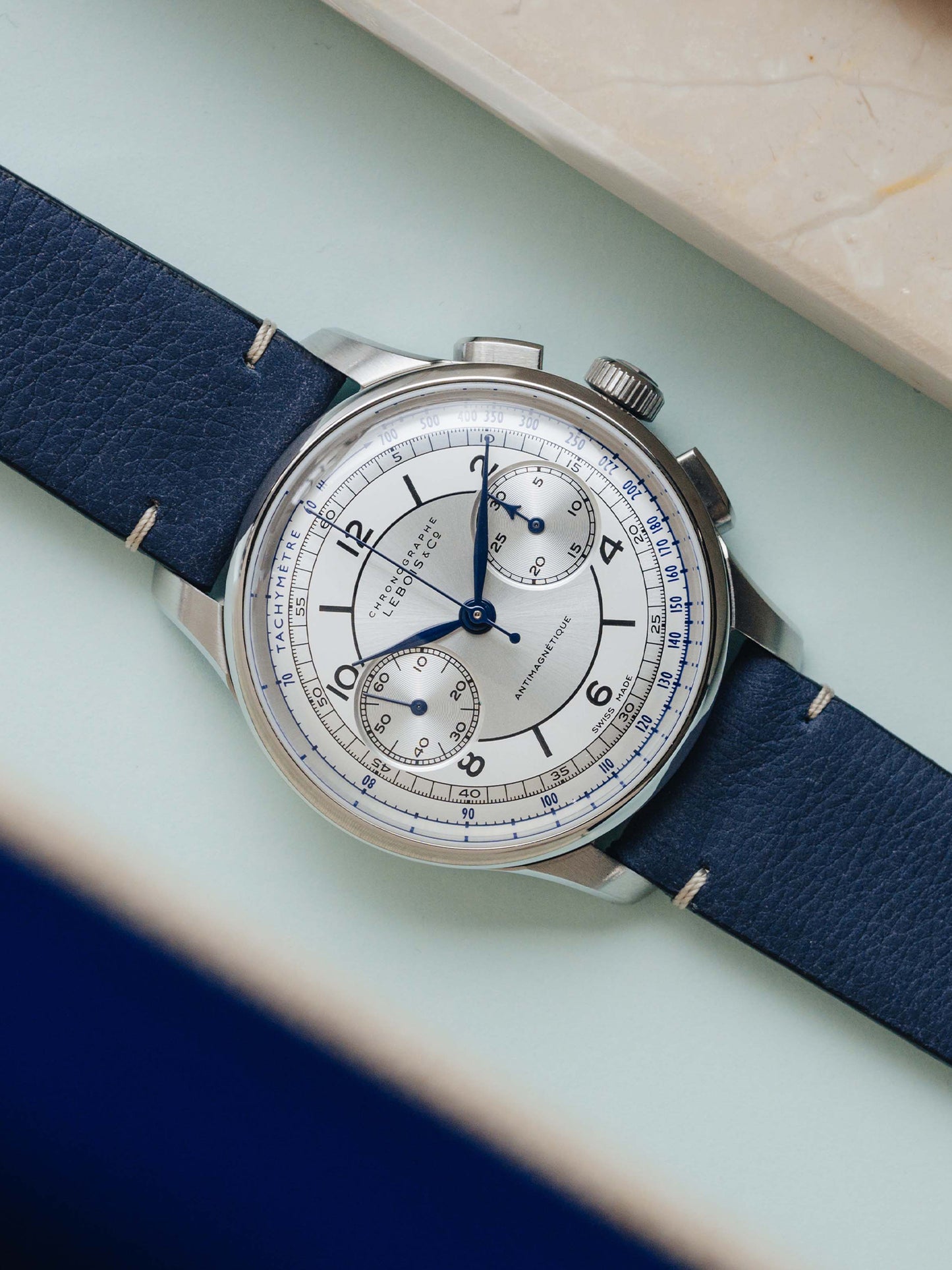 Lebois & Co. Heritage Chronograph Midnight Navy Leather